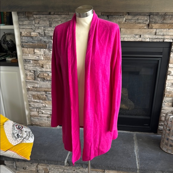 Vibrant Pink Swim Coverup with Cozy Knit Texture - Picture 1 of 15
